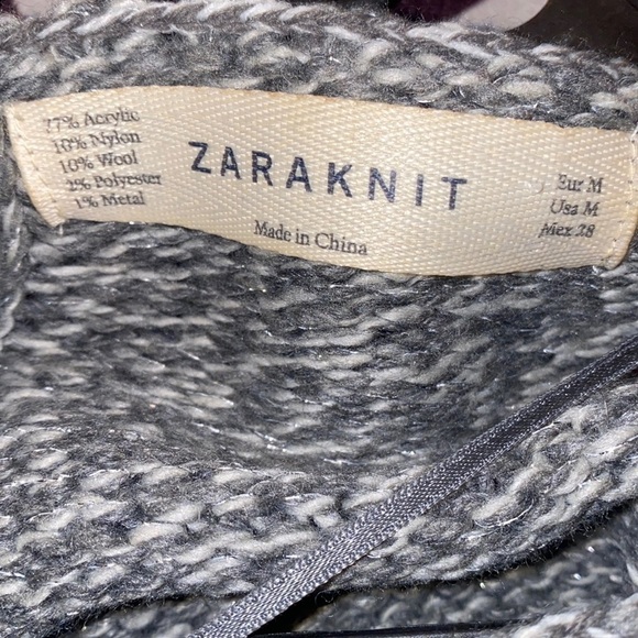 Zara grey wool sweater Sz M - Picture 3 of 10